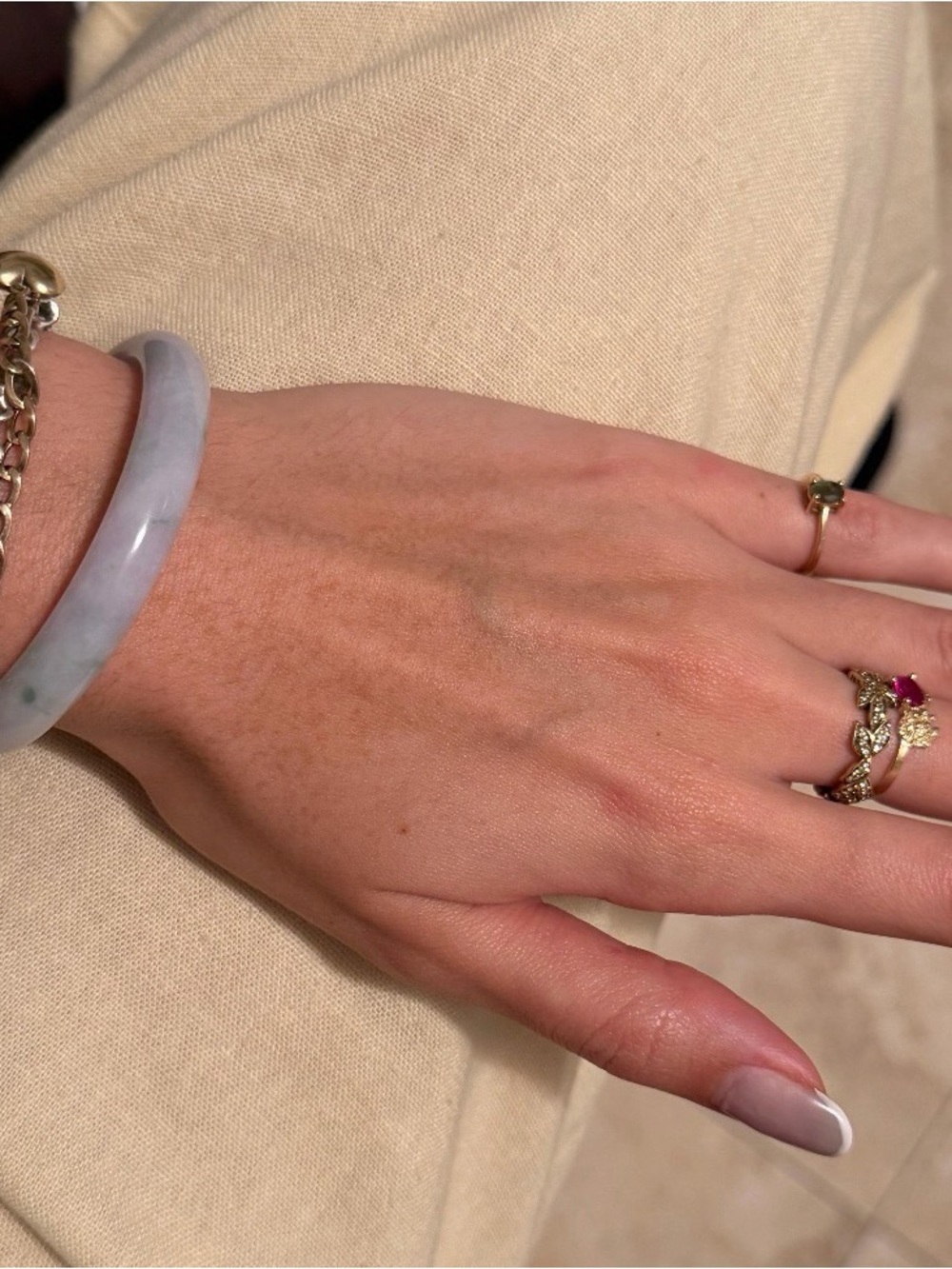Lavender Jade Bangle Bracelet - Women Jewelry